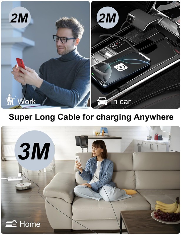 USB C Cable 10FT Fast Charging 240W Right Angle Type C Charger - Extra Long gallery