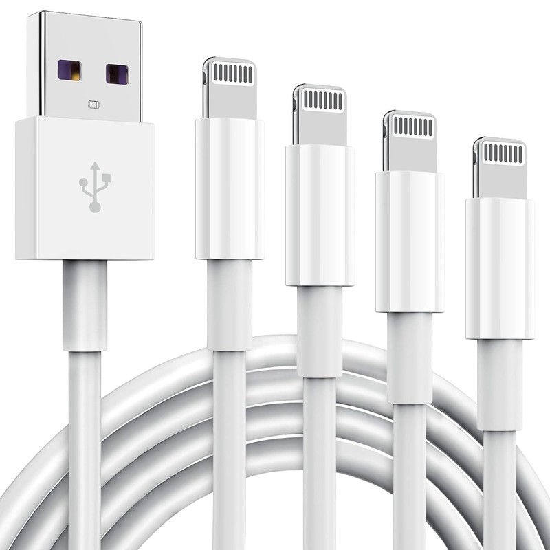4 Pack Apple MFi Certified iPhone Charger Cable 3Ft, Lightning to USB Cord 3 ...