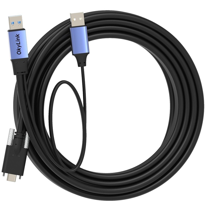 Active USB 3.0 A to C Cable 32ft 5Gbps 10M Screw Lock gallery