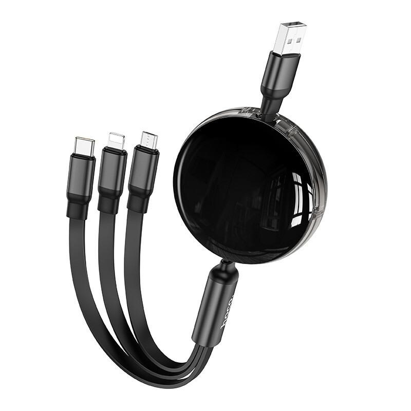HOCO 3 in 1 2A Charging Cable Cord For iPhone Type C Micro USB iPhone Samsung