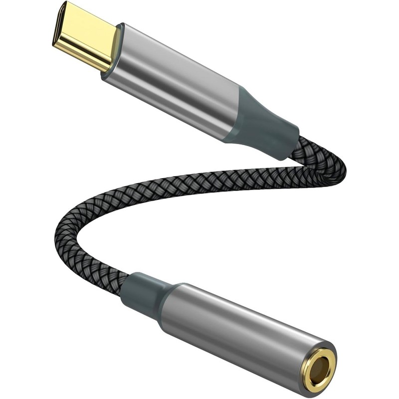 USB C to Aux Audio Dongle Cable Cord, Type C to 3.5Mm Female Headphone Jack Adap
