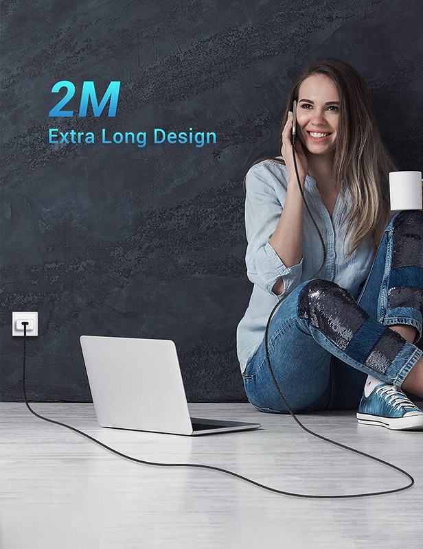 6ft Long USB-C Cable Charger Cord Power Wire Fast Charge Type-C for Cell Phones gallery