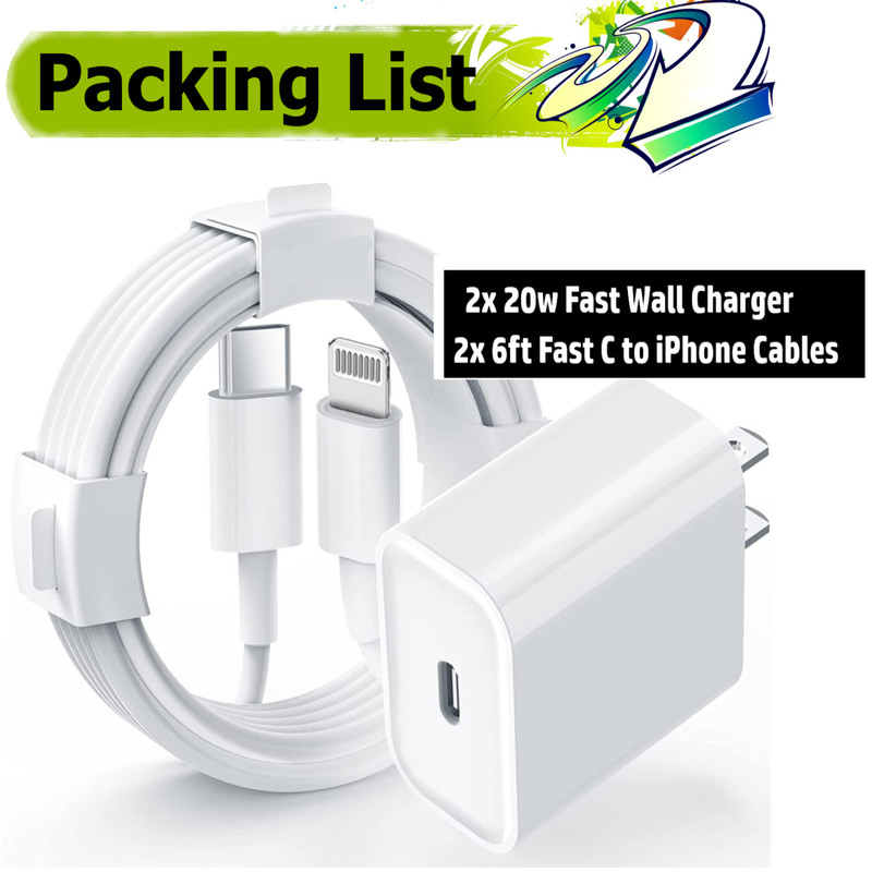 Cargador de pared rápido 2 unidades para iPhone 14 15 16 17 iPad X XR XS 8 7 Pro