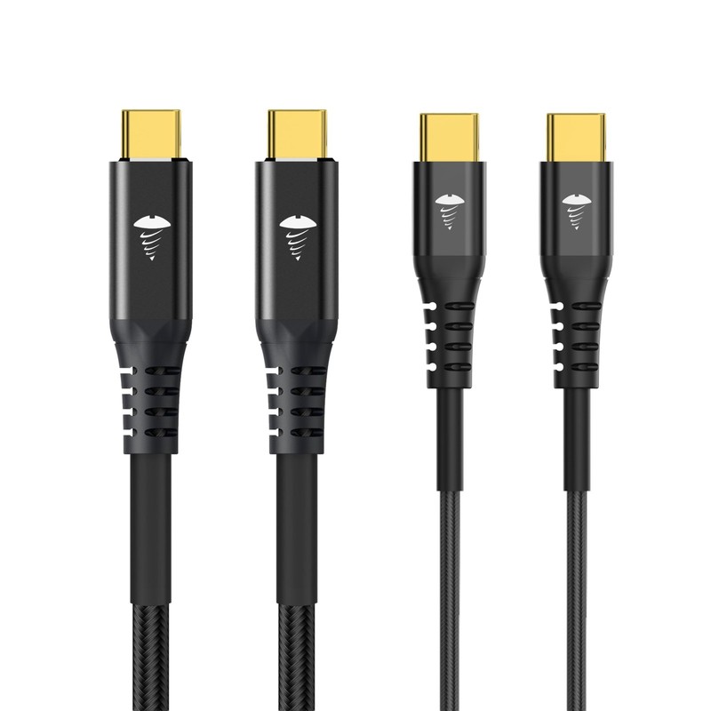 SKROOZ USB-C Cable 2-Pack: 240W 40Gbps USB 4.0 “The Strong (3.3ft) & Ultra-Fl…