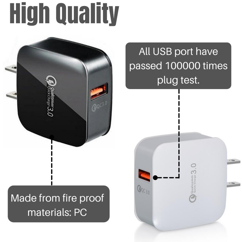 Lot 18W Fast USB Wall Charger Adapter Plug Quick Charge 3.0 For iPhone Samsung gallery