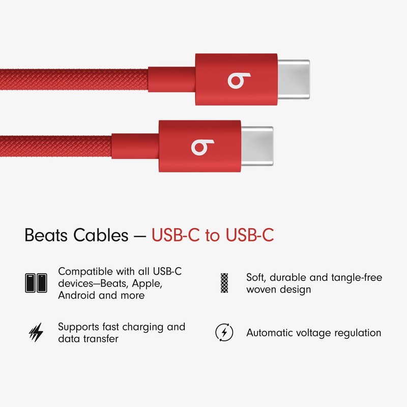Beats USB-C to USB-C Woven Cable Fast Charging Durable/Tangle-Free Compatible gallery