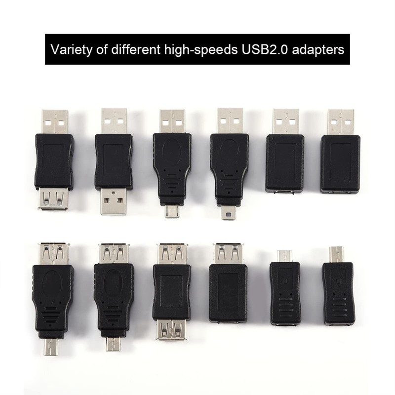 12PCS USB OTG Adapter Kit - Multiple USB2.0 Male to Female Adapter, Micro USB... gallery