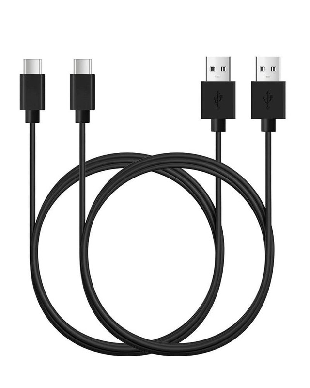 2 Pack 3FT USB A to C Cable Type C Fast Charging Phone Cord 3 feet Black Wire