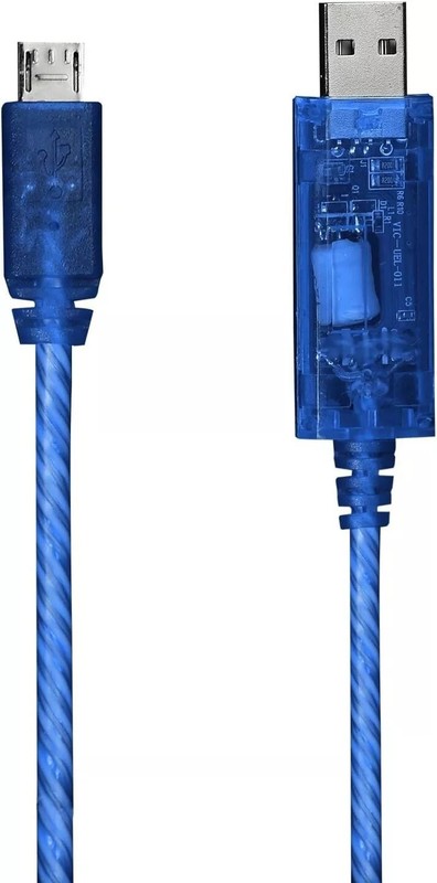 3x Micro USB Cable Charge Sync Blue Light up Pulse Electroluminescent V2 3 Feet gallery