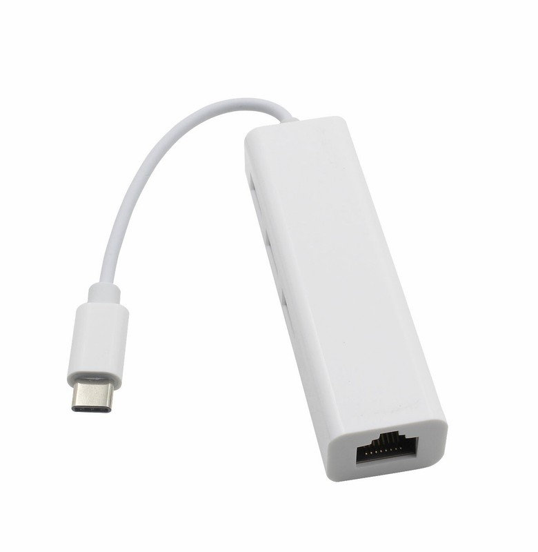RJ45 Network Cable Port to USB 3.1 Type-C Converter Adapter with 3 USB Port