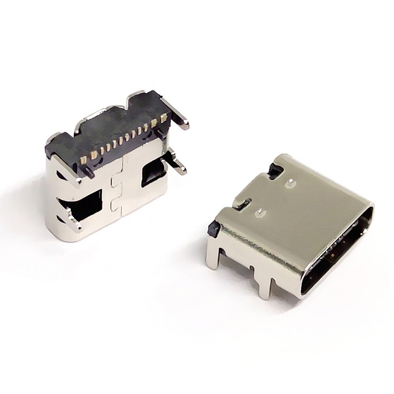 10PCS USB 3.1 Type-C 16pin Female Port SMT 90 Degree SMD Female Head gallery
