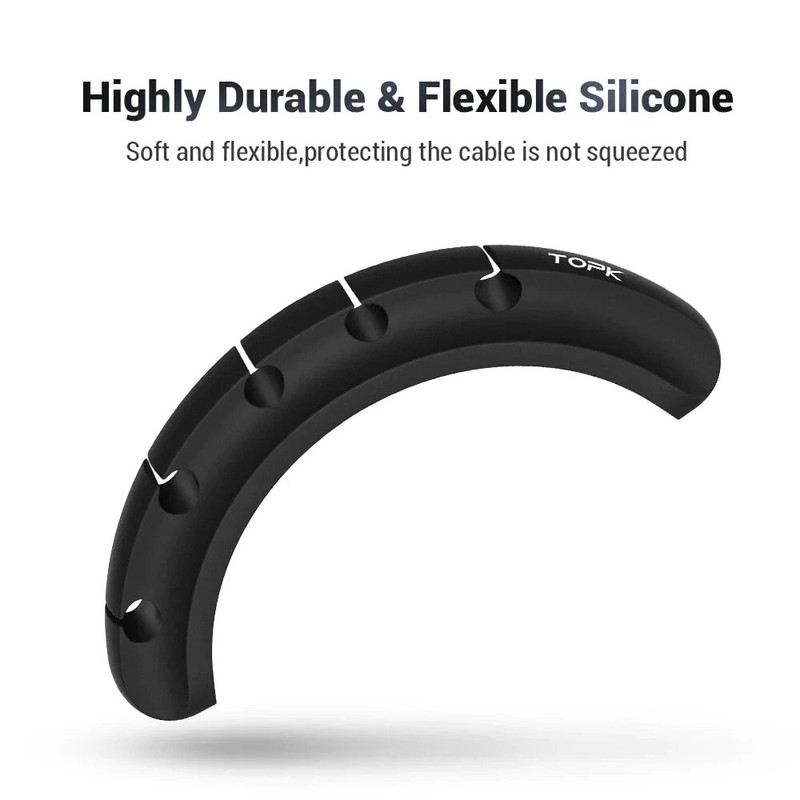 2-Pack Silicone USB Cable Organizer. 5 Clips ea for Desk Car Wall Office Home gallery