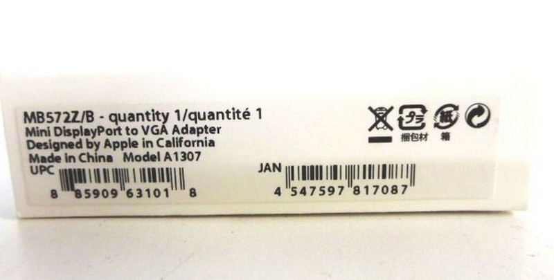 APPLE MB572Z/B MINI DISPLAY PORT TO VGA ADAPTER - LOT OF TWO (2) gallery