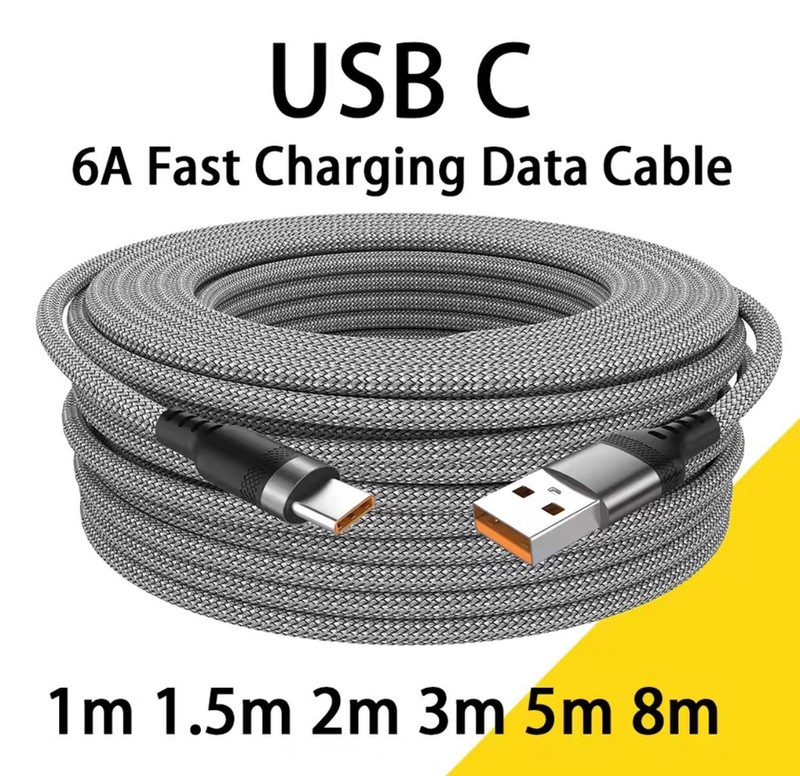 Fast Charger Cable USB Type-C Plug 6A Data Fast Charging x Smartphone