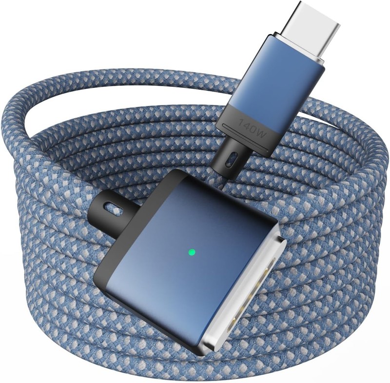Durable 6.6ft USB-C to Magnetic Cable with LED Indicators – Perfect for MacBooks