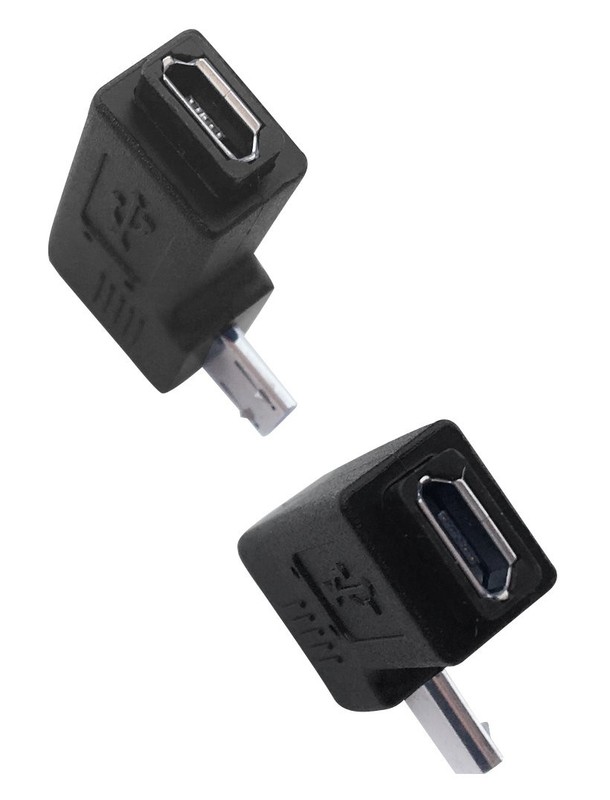 1 Pair Right Left 90 Degree Angle Micro USB Male To Micro USB Female Adapter gallery
