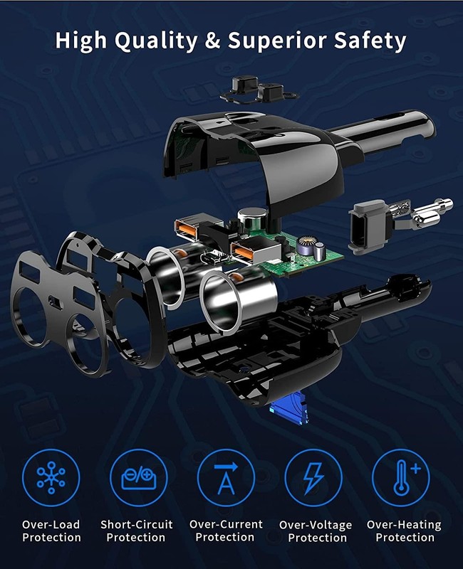 Cargador De Carro Adaptador 2 Socket 2 Usb 3.0 Coche Para Phone Tablet gallery