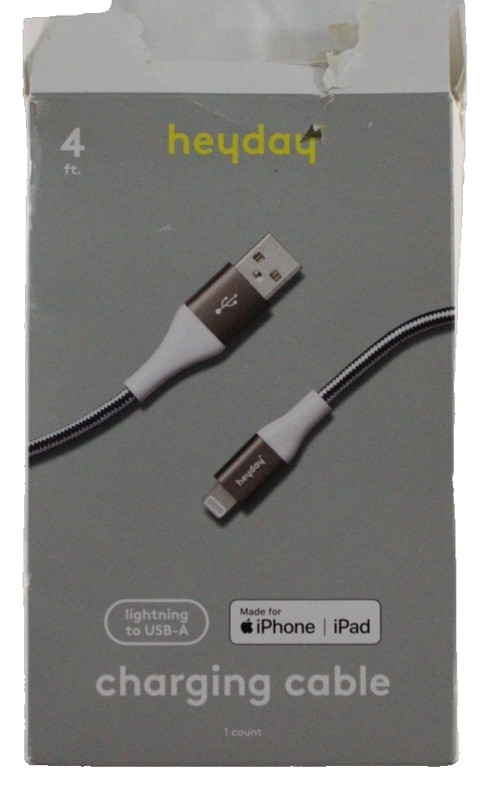 4′ Lightning to USB-A Braided Cable – heyday MFI-certified
