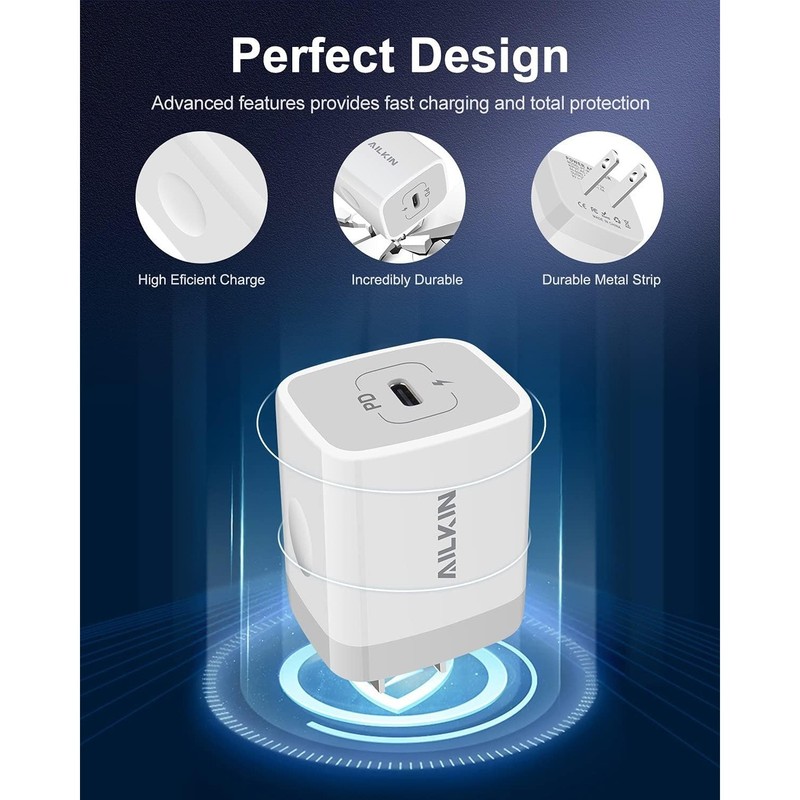 Ailkin USB-C PD 20W Power Adapter - White gallery