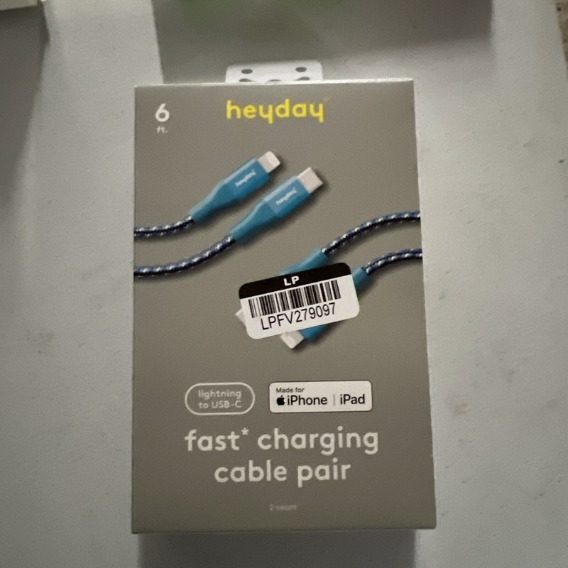 6' USB-C Braided Cable 2pk - heyday Ocean Teal