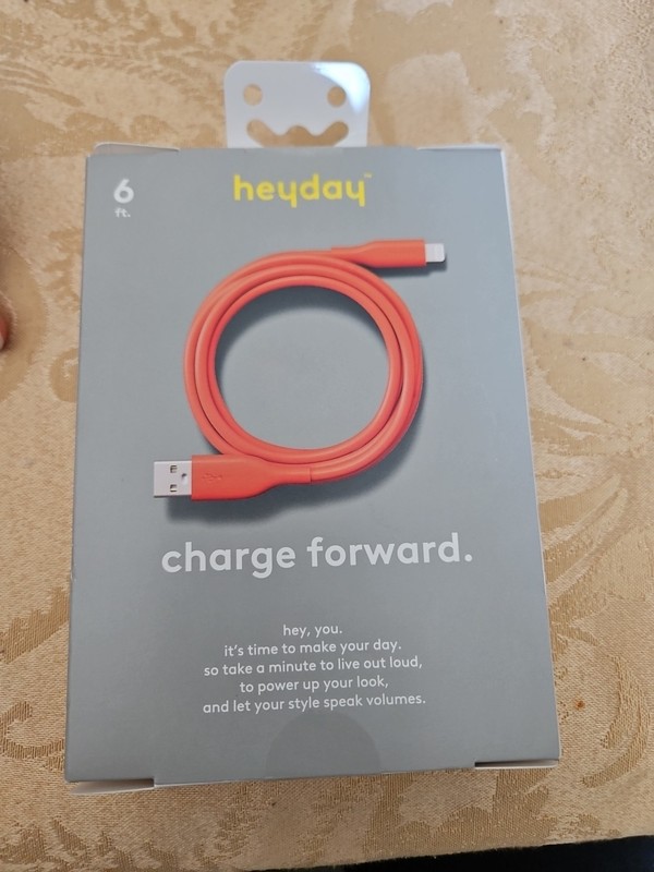 Heyday 6ft USB-A Cable Soft Touch- Coral Silicone Fewer Tangles