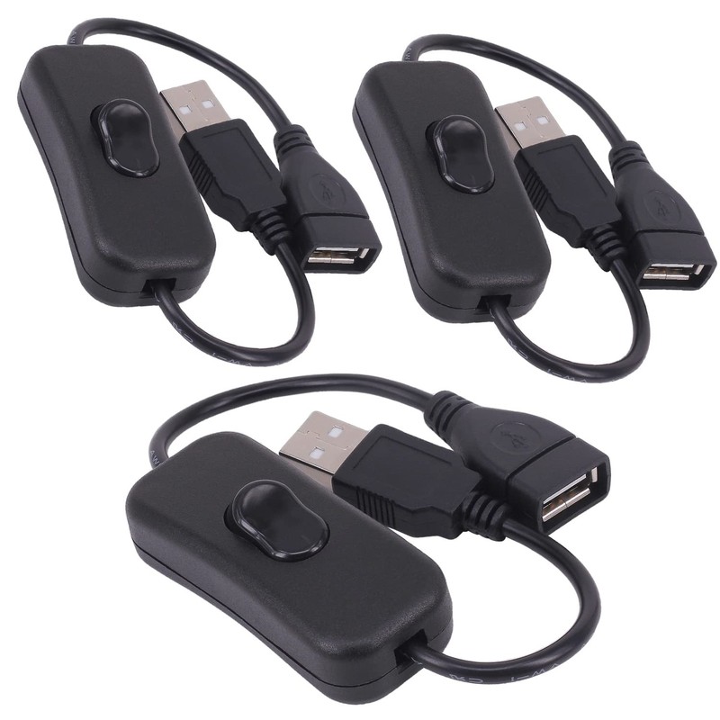 USB Cable with Switch, Yeebline 3-Pack USB Male to Female Extension Cord Inli…