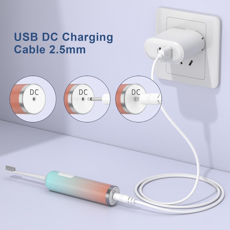 Vanjua 2 Pack Replacement DC Charging Cable, USB to 2.5mm Fast 2.7ft gallery