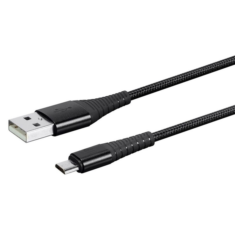 1.5FT USB Micro B to Type A Sync Data Charging Cable Reinforced Braided Black gallery
