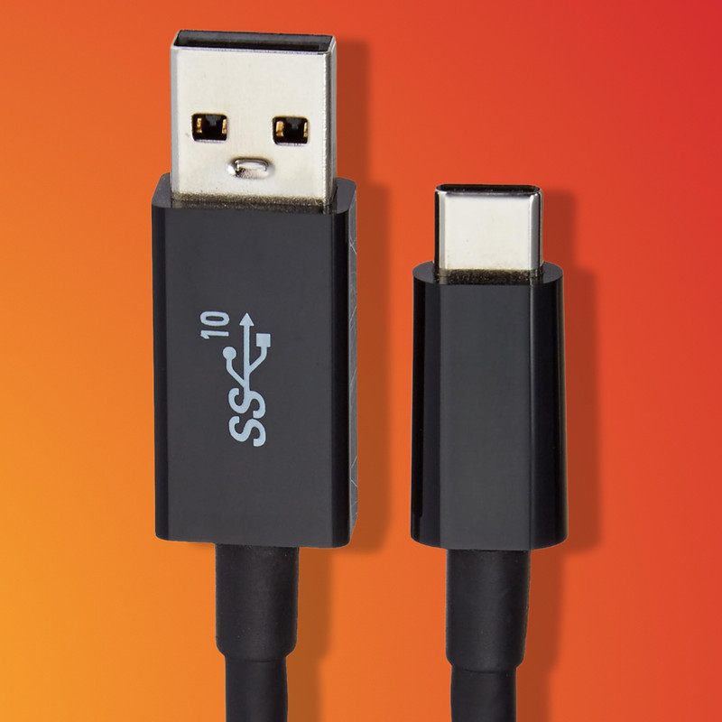 USB-C to USB-A 3.1 Gen 2 Adapter Cable 3ft 10Gbps Fast Charger Black gallery