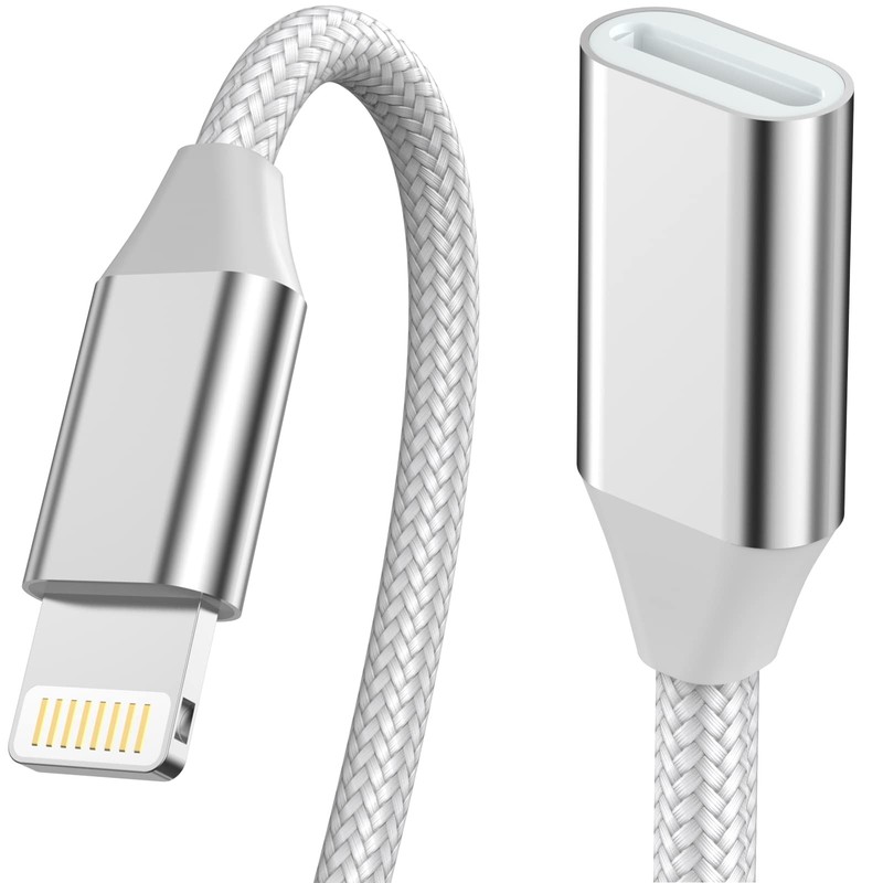 for iPhone Charger Extension Cord,[Apple MFi Certified] Nylon Braided Lightnings