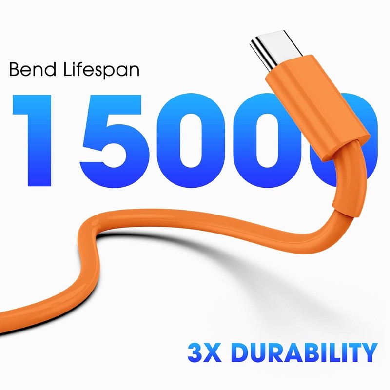 Orange USB C to C Cable 3 Pack 6FT 60W gallery