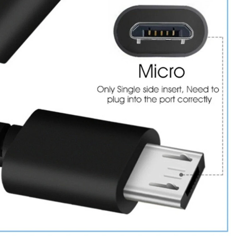 2x Micro USB Charger Sync Cable Black White Over 12 INCH gallery