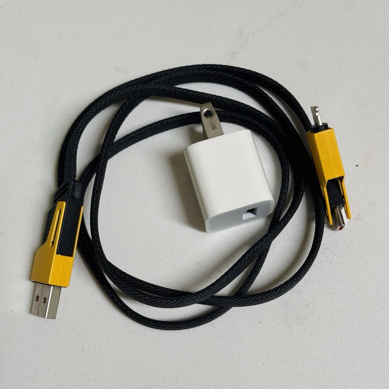 65W Fast Charging Type C + USB to Type C 2-in-1 Power Supply Cable &Apple USB-A