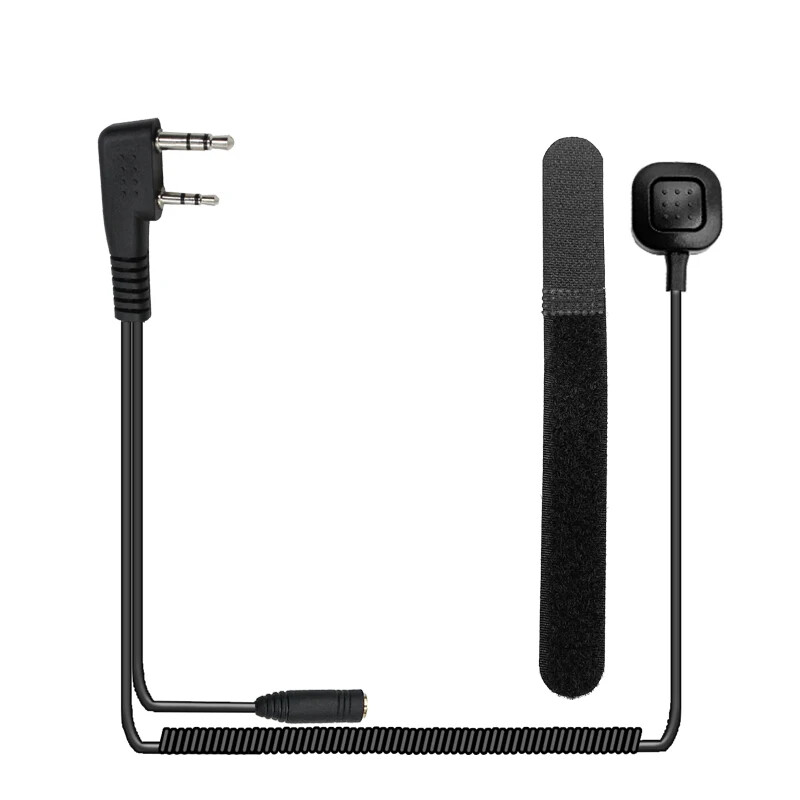 2 Pin To 3.5MM Adapter with Push-to-Talk Button For BaoFeng TYT Walkie Talkie