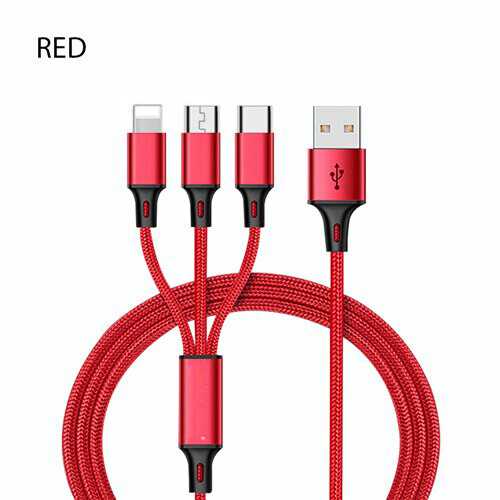 3 in 1 Charging Cable For iPhone and Android USB-C, Micro-USB and IOS