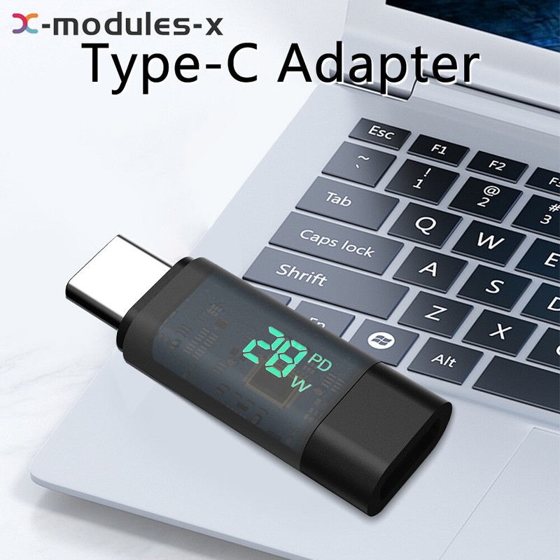 99W Power Digital Display Type-C Male to Female Adapter Fast Charging Power gallery
