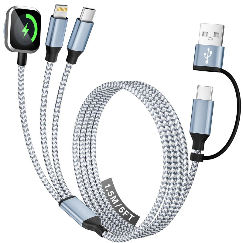 Travel Essentials 3 in 2 Charging Cable for Phone Watch Charger, USB A/USB C ...