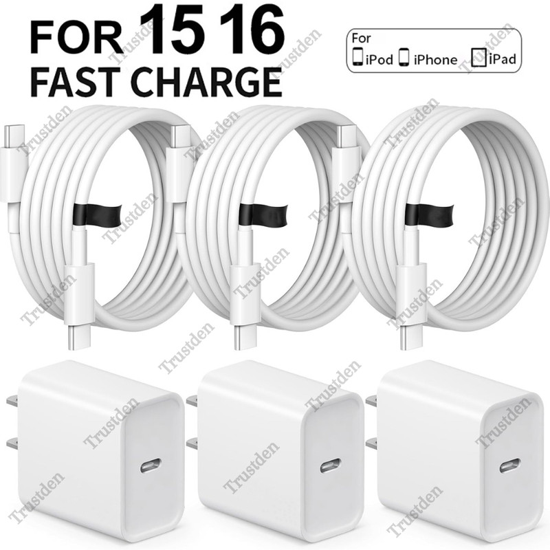 Fast Charger USB C Type C Cable Cord For iPhone 15 16 Pro Max Plus iPad Samsung