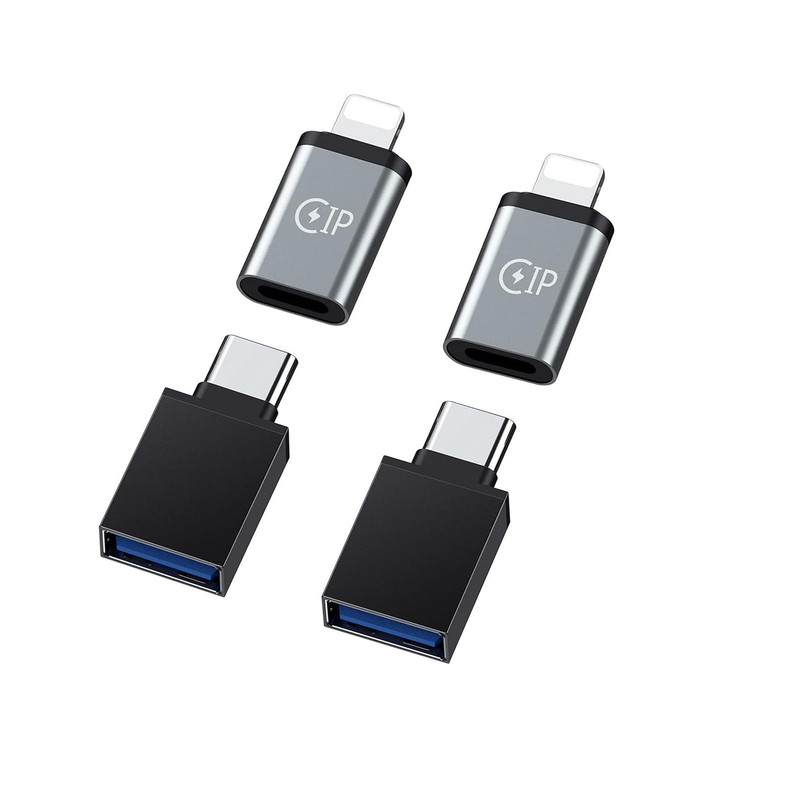 4 Packs Converter Type C Female to iPhone Male USB Female to Type C for iPhone
