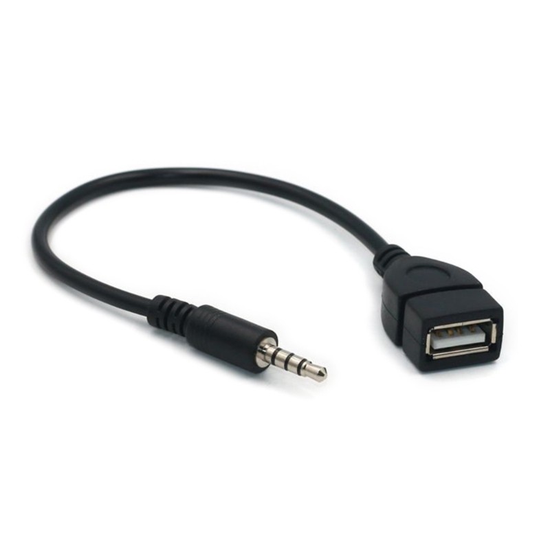 20cm/8-inch Length 3.5mm Male AUX Sound Plugs Jacking to USB Female Converter