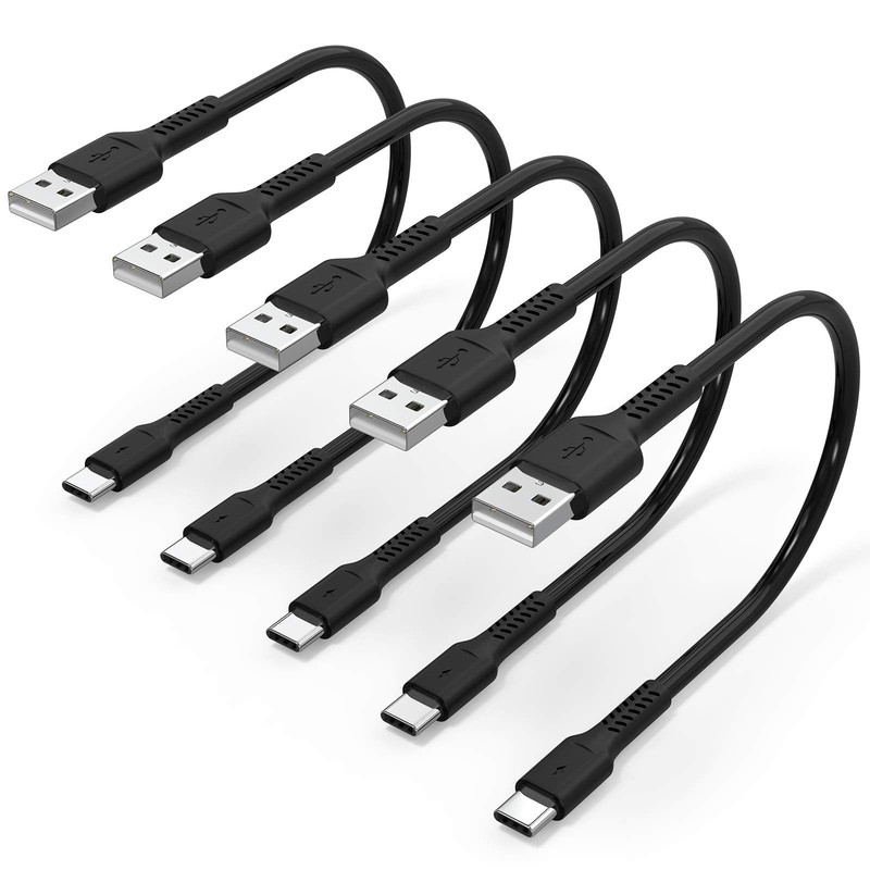 5 Pack 1ft USB C Fast Charging Cable - Durable USB A to Type C, 3A Compatible wi gallery