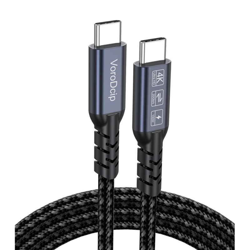 USB C Data Transfer Cable 6Ft 20Gbps 4K@60Hz 100W Fast Charging