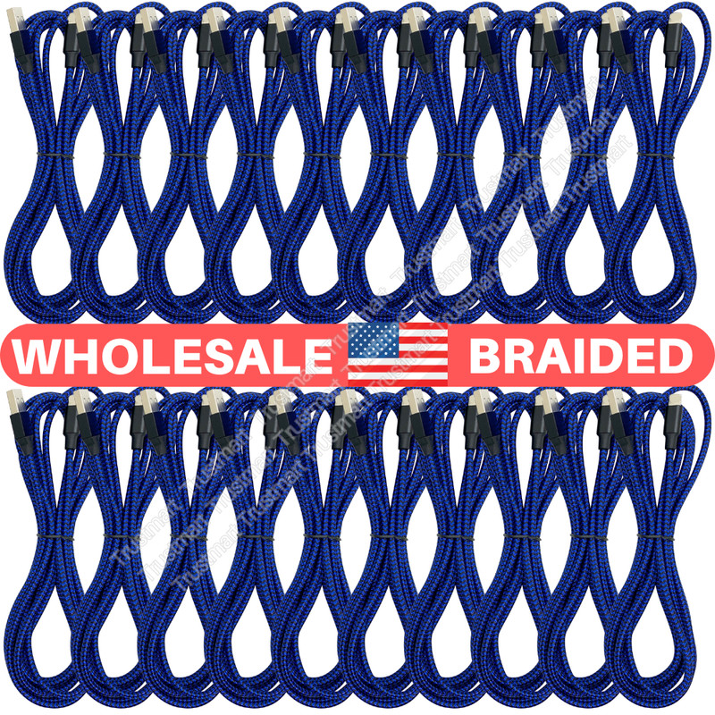 3/6/10Ft Braided USB Charging Cord For iPhone 14 13 12 11 8 XR Charger Cable Lot