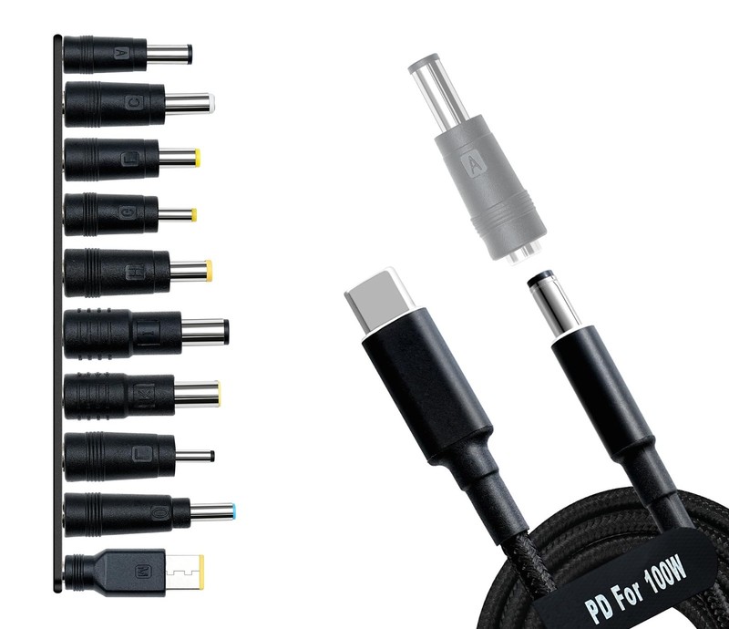 10PCS USB C to DC Power Adapter Kit, 100W PD Power Cable & 5.5x2.1mm Jack gallery
