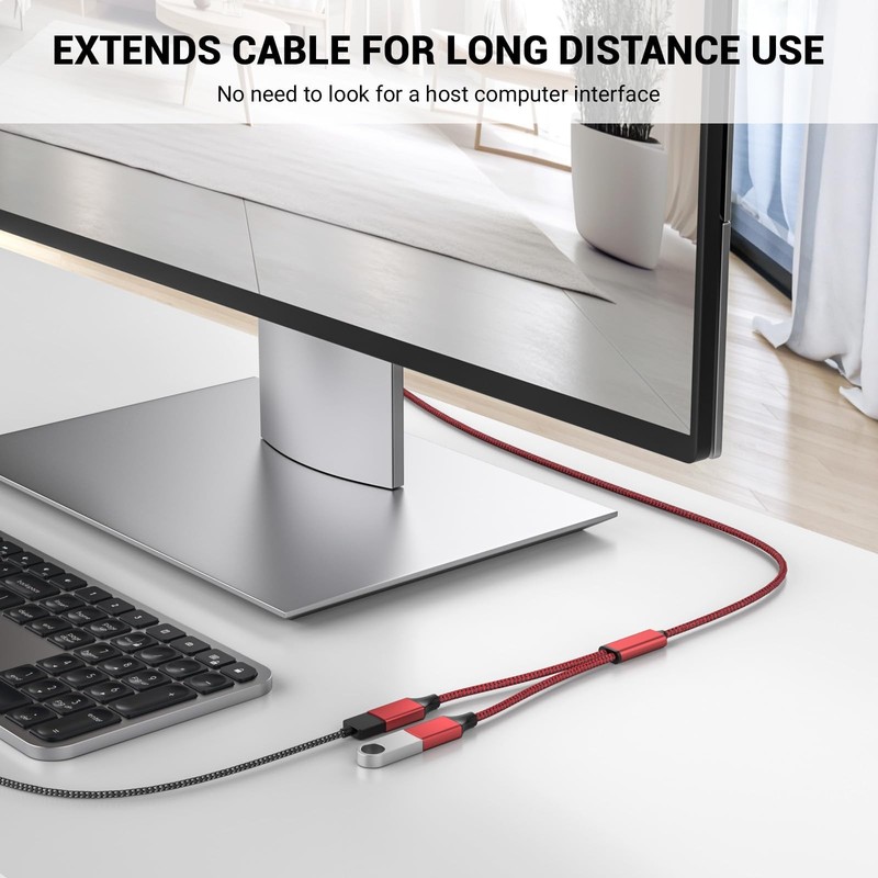 POHFP 6.6FT USB Splitter 2 in 1 Out, A to 2 Female Extension Cable Charging a... gallery