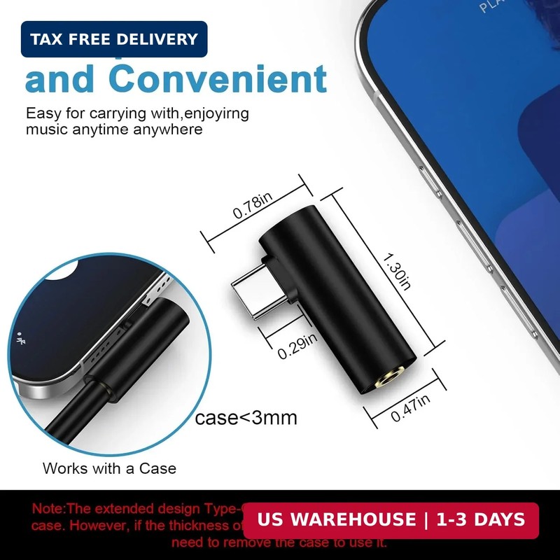 USB C to 3.5mm Headphone Jack Adapter for Samsung Galaxy A17 A16 A35 S26 Ultra S gallery