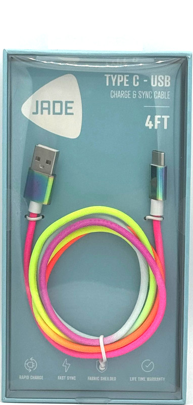 NEW in BOX -LOT OF FOUR-JADE 23168 4FT Type C - USB Rapid Charging & Sync Cable gallery