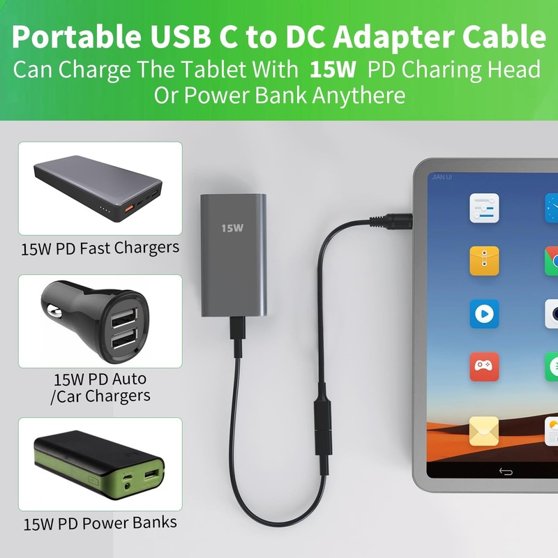 USB to DC 5.5mm x 2.5mm Power Cable, (1Ft 2Pack) 5V Female to Plug Supply Ada... gallery