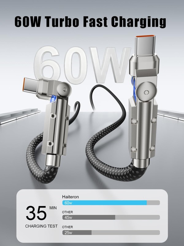 Upgraded 60W USB Cable 10FT,180°Rotation Long USB to USB Fast Charging Cable,... gallery