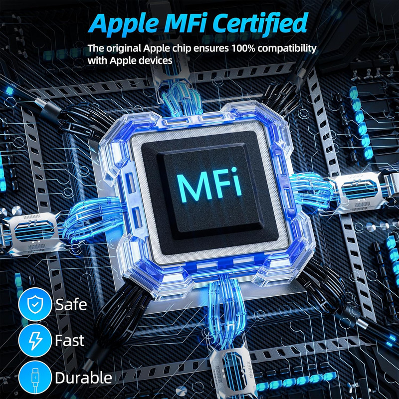 iPhone Charger 3pack 10FT Apple MFi Certified Long Lightning Cable Fast Charg... gallery